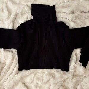 black cropped sweater